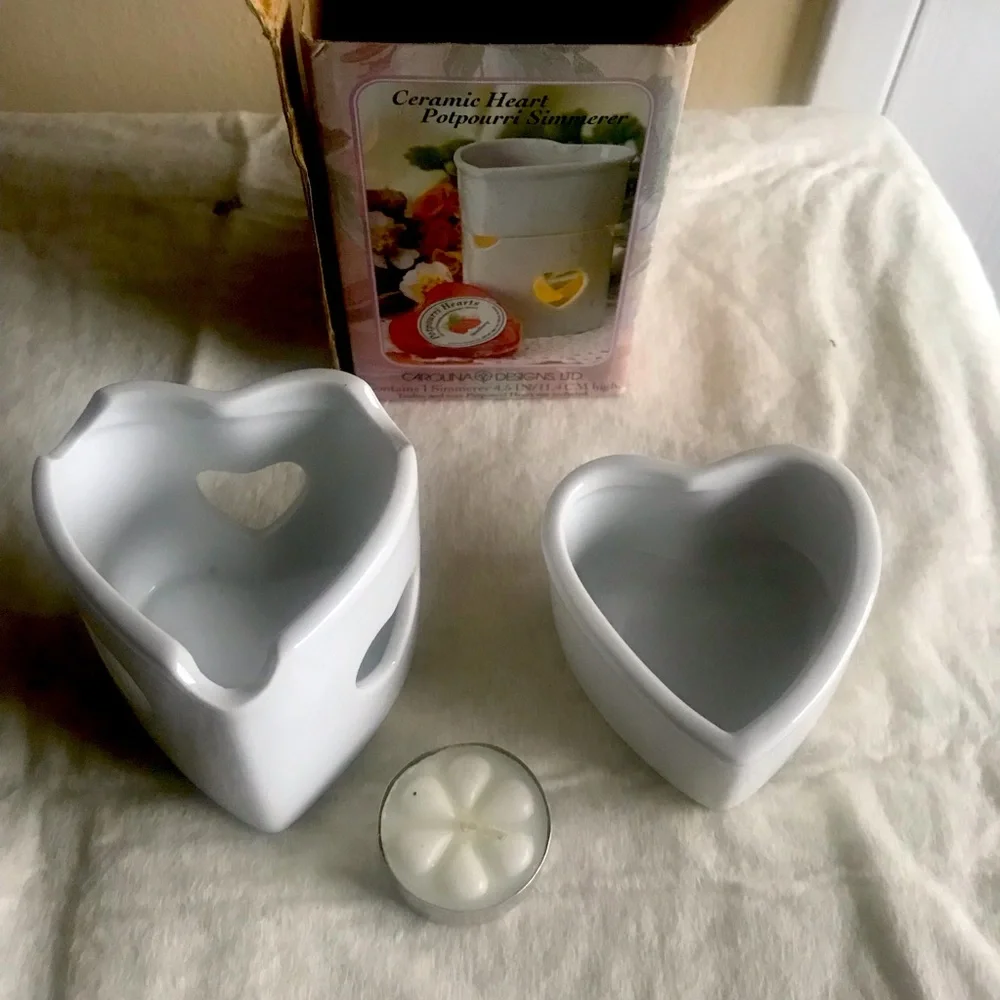 Heart shape ceramic potpourri simmered candle burner - Picture 3 of 3
